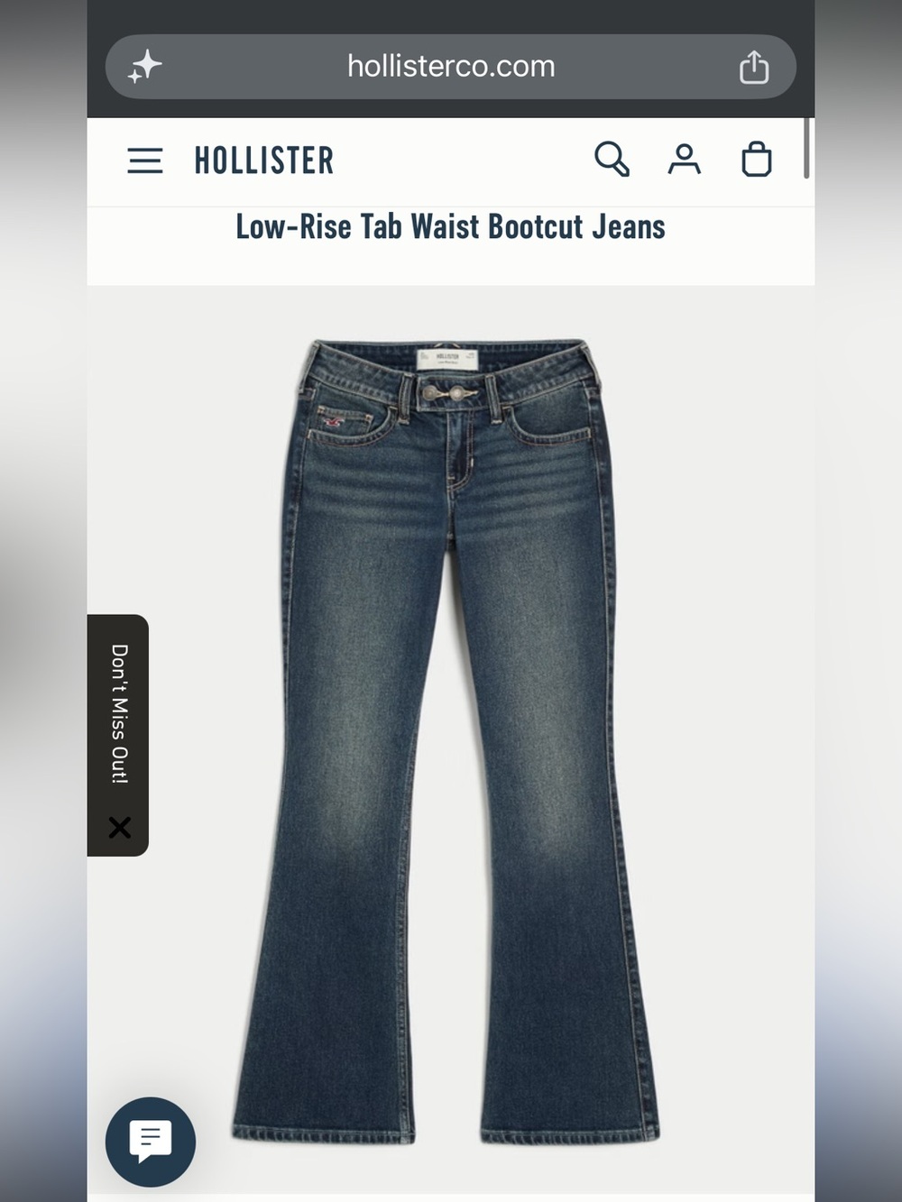 Hollister Low-Rise Blue Bootcut Women’s Jeans Women’s 28S 6 Short